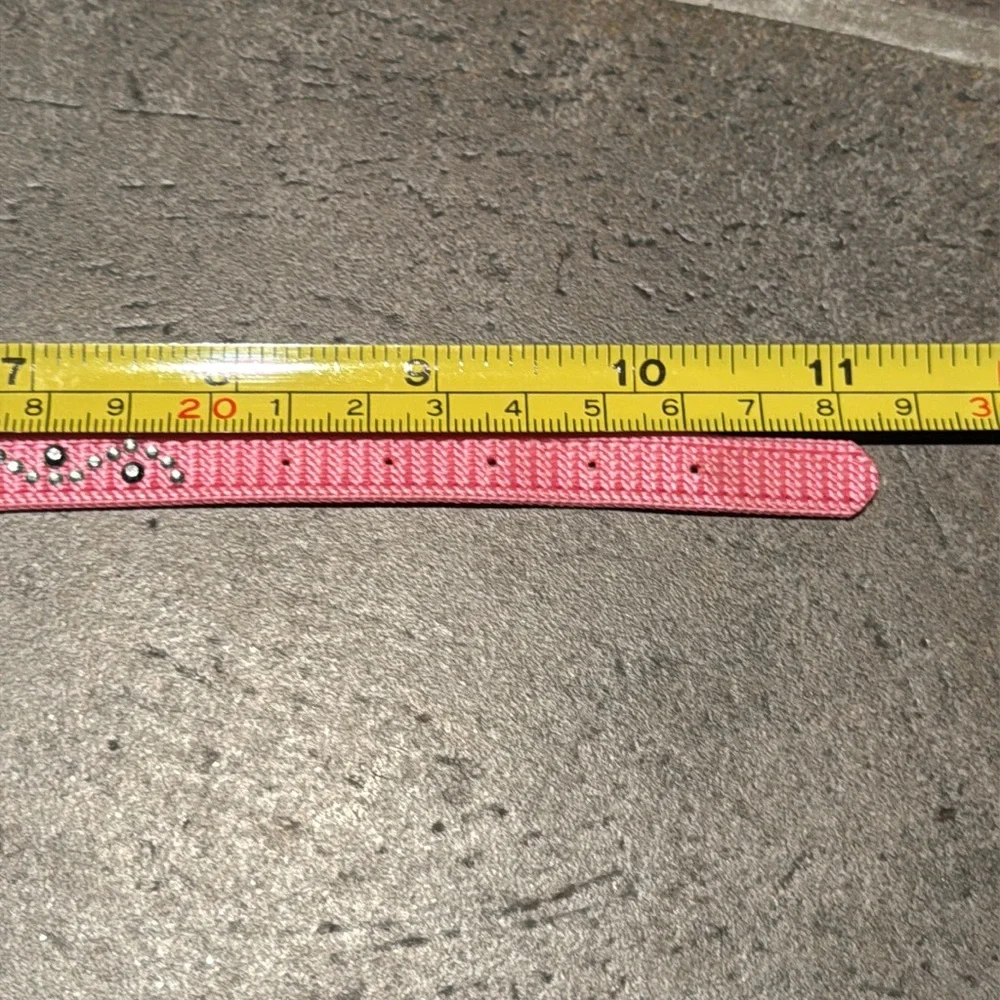 Pink Rhinestone Cat Collar or small dog, adorned with rhinestones and a bell.